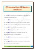WV Licensing Exam 2025 Questions and Answers