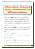 WV Adjuster License - Part I&colon; General Insurance Laws and Regulations Exam 2025 Questions and Answers