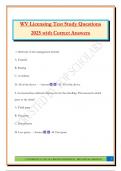 WV Licensing Test Study Questions 2025 with Correct Answers