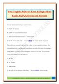 West Virginia Adjuster Laws & Regulations Exam 2025 Questions and Answers