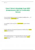 Class E Driver's Knowledge Exam 2025 &vert;Comprehensive Q&A For Certification Success