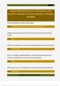 Digital Marketing Final Questions and  Correct Answers&sol; Latest Update &sol; Already  Graded 