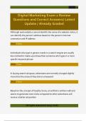 Digital Marketing Exam 2 Review   Questions and Correct Answers&sol; Latest  Update &sol; Already Graded  