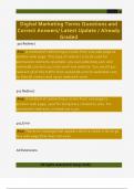 Digital Marketing Questions and Correct Answers&sol; Latest Update &sol; Already Graded