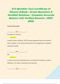 S12 Sprinkler Test &lpar;certificate of fitness&rpar; Q-Bank &sol; Actual Questions & Certified Solutions &sol; Complete Accurate Quizzes with Verified Answers &sol; 2025-2026&period; 