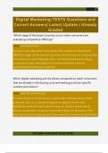 Digital Marketing-TESTS Questions and  Correct Answers&sol; Latest Update &sol; Already  Graded