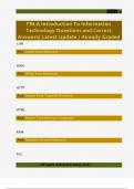 FBLA Introduction To Information  Technology Questions and Correct  Answers&sol; Latest Update &sol; Already Graded