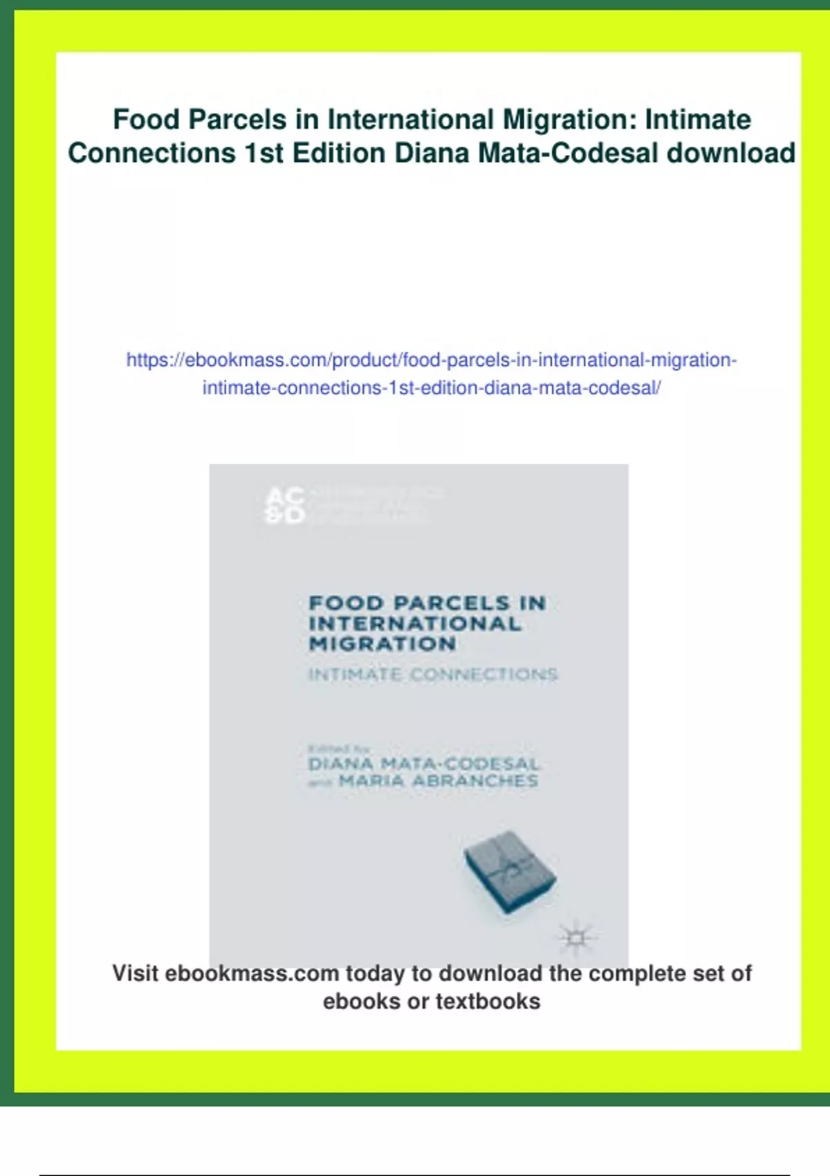 Summary Food Parcels in International Migration: Intimate Connections ...