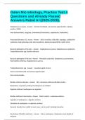 Galen Microbiology&comma; Practice Test 4 Questions and Already Passed Answers Rated A&plus;&lpar;2025-2026&rpar;&period;