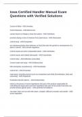 Iowa Certified Handler Manual Exam Questions with Verified Solutions
