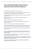 Iowa Certified Handler Manual Exam Questions with Verified Solutions
