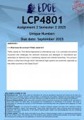 LCP4801 Assignment 2 &lpar;ANSWERS&rpar; Semester 2 2025 - DISTINCTION GUARANTEED