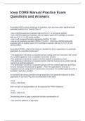 Iowa CORE Manual Practice Exam Questions and Answers