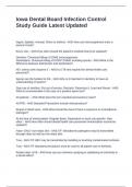 Iowa Dental Board Infection Control Study Guide Latest Updated