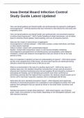 Iowa Dental Board Infection Control Study Guide Latest Updated