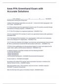 Iowa FFA Greenhand Exam with Accurate Solutions