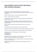 Iowa Health License Exam Questions with Verified Solutions