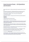 Iowa Insurance Exam &ndash; Life Questions and Answers