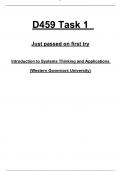 D459 Task 1 &ndash; Just Passed on First Try &lpar;WGU&comma; 2026 &sol; 2027&rpar; &ndash; Completed Submission