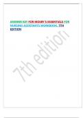 Mosby&rsquo;s Nursing Assistant Resources &ndash; Answer Key &vert; Companion to Test Bank Editions by Kostelnick & Remmert