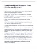 Iowa Life and Health Insurance Exam Questions and Answers