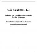 D662 OA Notes &lpar;WGU&comma; 2026 &sol; 2027&rpar; &ndash; Policies and Legal Requirements in Special Education