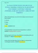 KANSAS COSMETOLOGY BOARD EXAM  NEWEST 2025&sol;2026 COMPLETE 370 QUESTIONS  AND CORRECT ANSWERS &lpar;VERIFIED  ANSWERS&rpar; &vert;ALREADY GRADED A&plus;&vert;&vert;BRAND NEW  VERSION&excl;&excl;