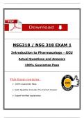 NSG 318 Exam 1 &ndash; Introduction to Pharmacology &lpar;Latest 2026 &sol; 2027&rpar; &ndash; Actual Qs & Rationalized Ans &ndash; GCU