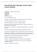 Iowa Medication Manager Study Guide Latest Updated