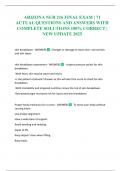 ARIZONA NUR 216 FINAL EXAM &vert; 71 ACTUAL QUESTIONS AND ANSWERS WITH COMPLETE SOLUTIONS 100&percnt; CORRECT &vert; NEW UPDATE 2025