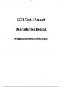 C773 Task 1 &ndash; User Interface Design &lpar;WGU&rpar; &ndash; Passed Task Submission &lpar;2026 &sol; 2027&rpar;