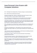 Iowa Personal Lines Exams with Complete Solutions
