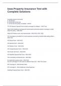 Iowa Property Insurance Test with Complete Solutions