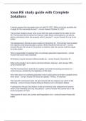 Iowa RE study guide with Complete Solutions