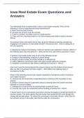 Iowa Real Estate Exam Questions and Answers
