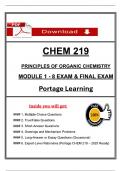 CHEM 219 Modules 1&ndash;8 Exams&comma; Problem Sets & Lab Reports &vert; Organic Chemistry &lpar;2026 &sol; 2027&rpar; &ndash; Portage Learning
