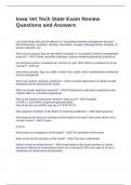 Iowa Vet Tech State Exam Review Questions and Answers