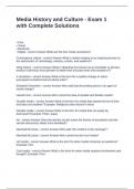 Media History and Culture - Exam 1 with Complete Solutions