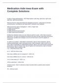 Medication Aide Iowa Exam with Complete Solutions