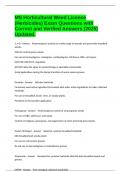 MS Horticultural Weed License &lpar;Herbicides&rpar; Exam Questions with Correct and Verified Answers &lpar;2025&rpar; Updated&period;
