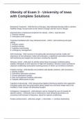 Obesity of Exam 3 - University of Iowa with Complete Solutions