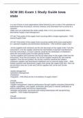 SCM 301 Exam 1 Study Guide Iowa state