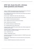 STAT 101- Exam One &lpar;Ch&period; 1-8&rpar; Iowa State Questions and Answers