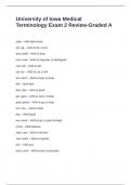 University of Iowa Medical Terminology Exam 2 Review-Graded A