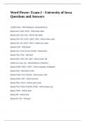Word Power Exam 2 - University of Iowa Questions and Answers