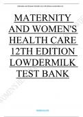 Maternity and Women's Health Care 12th Edition Lowdermilk Test Bank