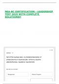 NEA-BC CERTIFICATION - LEADERSHIP TEST 2025 WITH COMPLETE SOLUTIONS&excl;&excl;