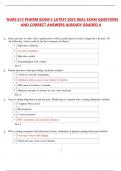 NURS 615 PHARM EXAM 3 LATEST 2025 REAL EXAM QUESTIONS AND CORRECT ANSWERS ALREADY GRADED A
