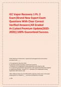  ICC Vapor Recovery 1 Pt&period; 2 Exam&vert;Brand New Expert Exam Questions With Clear Correct Verified Answers&vert;All Graded A&plus;&vert;Latest Premium Update&lpar;2025-2026&rpar;&vert;100&percnt; Guaranteed Success&period;
