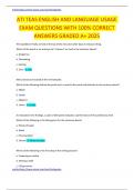 ATI TEAS ENGLISH AND LANGUAGE USAGE EXAM QUESTIONS WITH 100&percnt; CORRECT ANSWERS GRADED A&plus; 2025